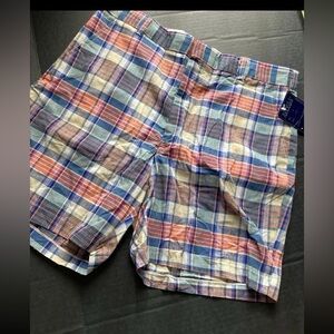 Classic Plaid Men's Shorts in Blue, pink and Tan